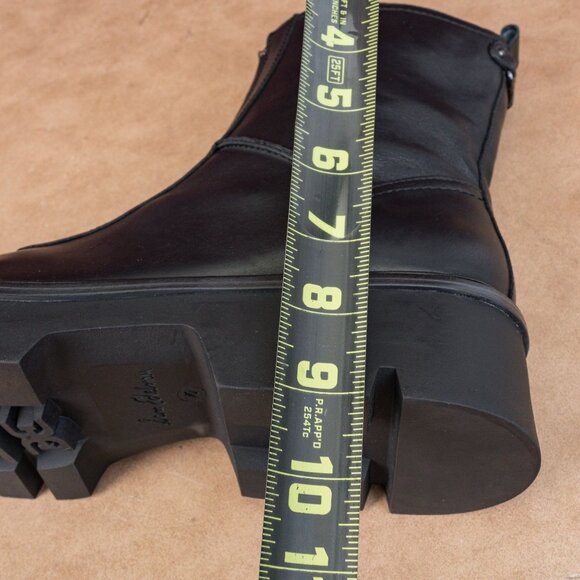 Sam Edelman Women Cooper Black Leather Platform Festival Fashion Zip Boots 10US - Picture 6 of 8